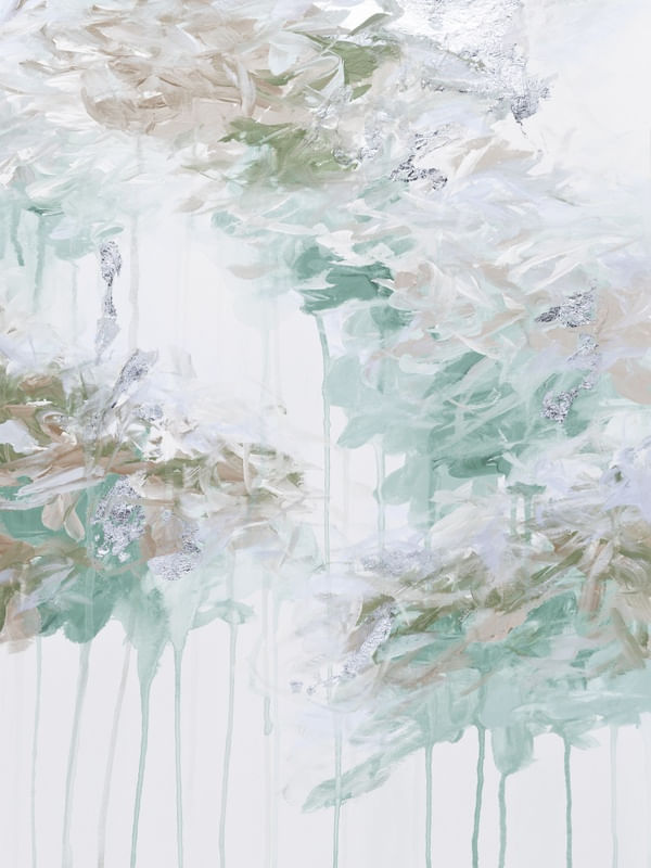 WHISPERED SONG 1 PASTEL, ELEGANTE ABSTRATO NUVENS DE CHUVA