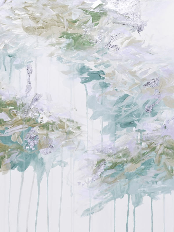 WHISPERED SONG 2 PASTEL, ELEGANTE ABSTRATO NUVENS DE CHUVA