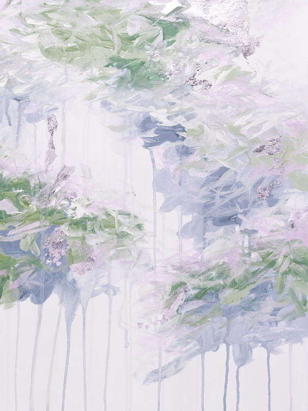 WHISPERED SONG 3 PASTEL, ELEGANTE ABSTRATO NUVENS DE CHUVA