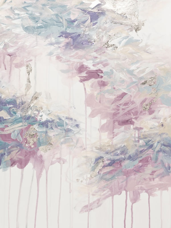 WHISPERED SONG 4 PASTEL, ELEGANTE ABSTRATO NUVENS DE CHUVA