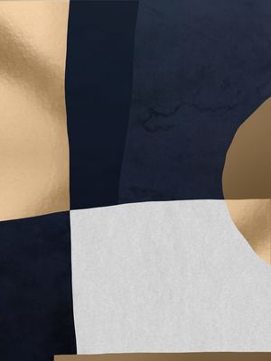 GEOMÉTRICO AZUL ESCURO DOURADO