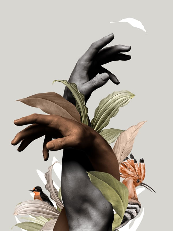 MÃOS COM FLOR