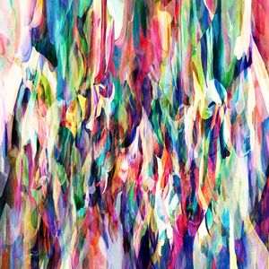 BIRDS OF A FEATHER 1, ARCO IRIS COLORIDO ABSTRATO