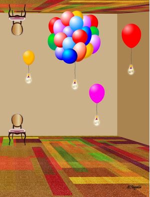 SALA COM BALÕES COLORIDOS