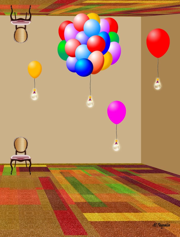 SALA COM BALÕES COLORIDOS