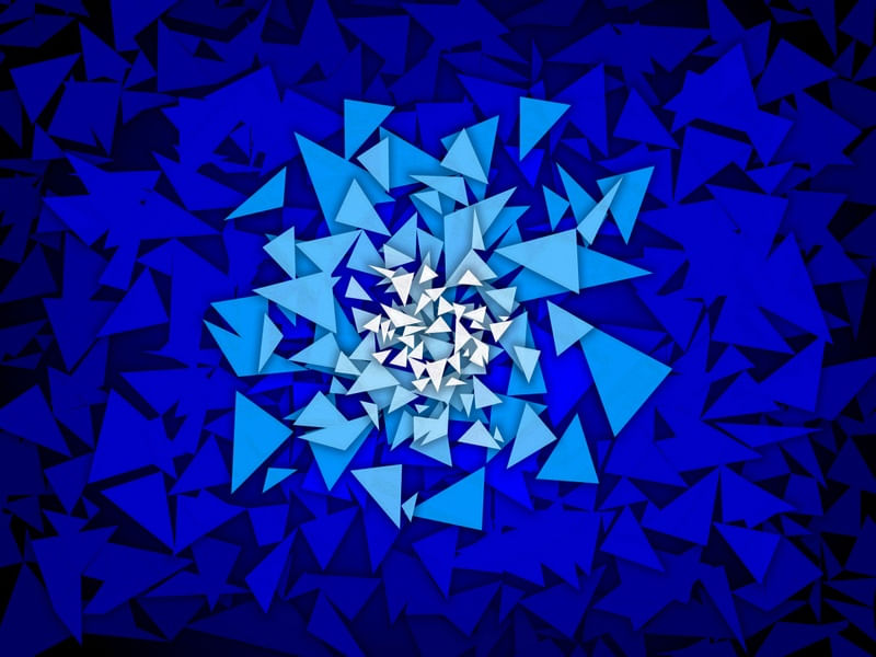 FLOR AZUL DE TRIÂNGULOS