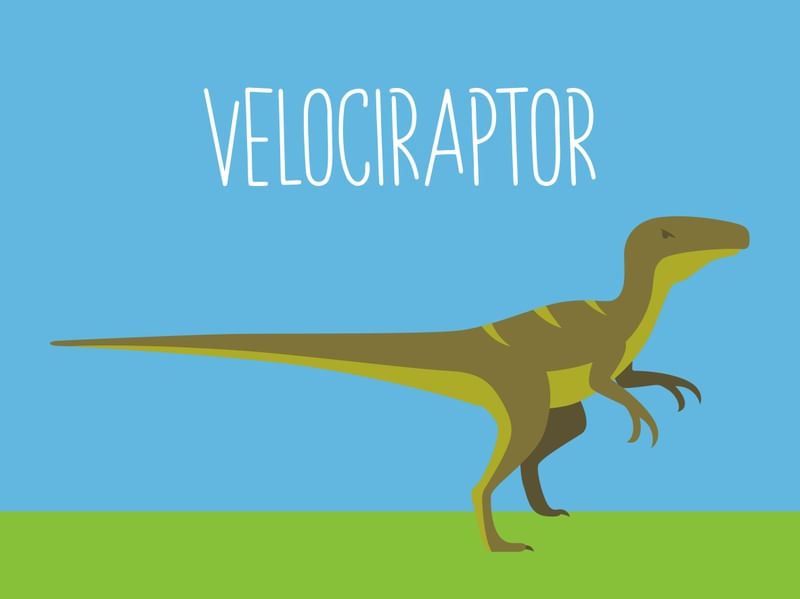 VELOCIRAPTOR - SÉRIE DE 4 QUADROS THE DINOSAURS