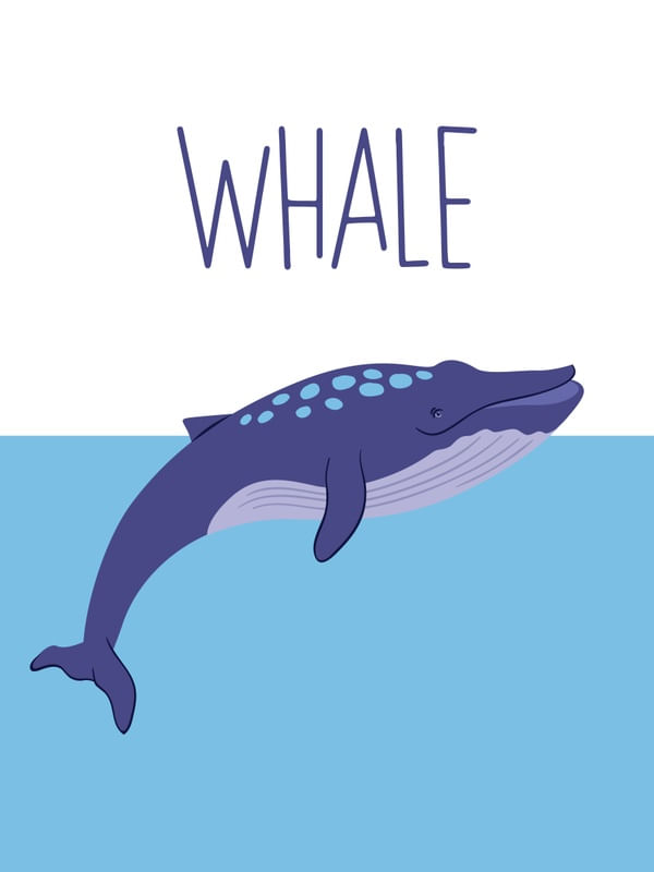 WHALE - SÉRIE DE 6 QUADROS BLUE SEA