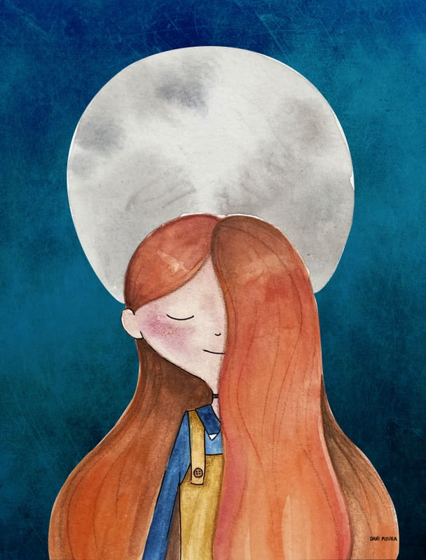 MENINA RUIVA E A LUA