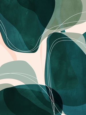 ABSTRATO VERDE E SALMÃO I - DÍPTICO