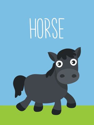 HORSE - SÉRIE COM 6 QUADROS FARM ANIMALS