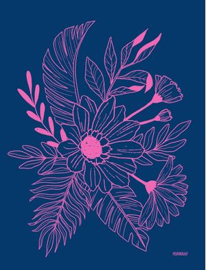 COMPOSIÇÃO FLORAL AZUL