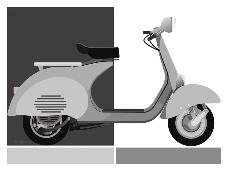 SCOOTER BLACK AND WHITE