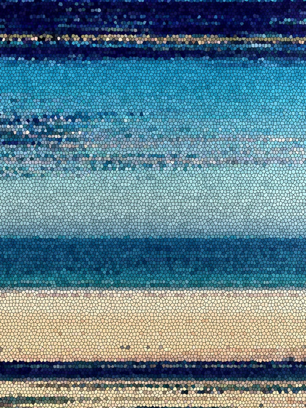 DEEP BLUE HORIZON VERTICAL I TRIPTICO