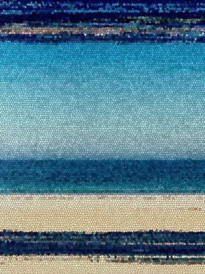 DEEP BLUE HORIZON VERTICAL III TRIPTICO