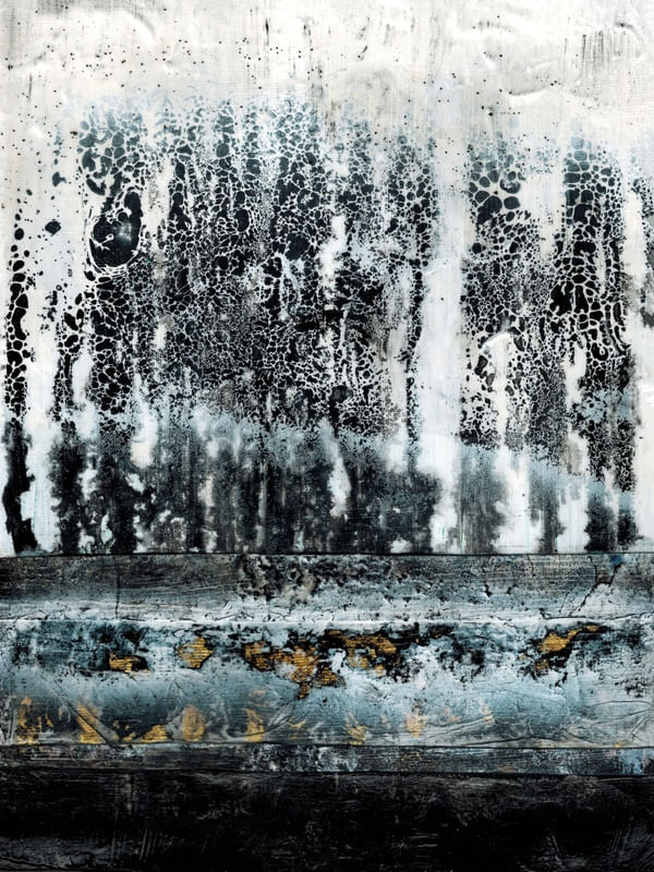 IN RETROSPECT 1, ABSTRATO MODERNO GRAFITE PINTURA