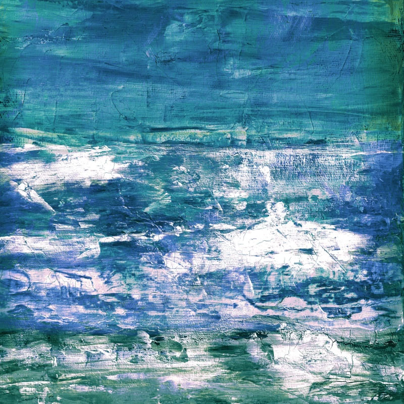 WHITECAP WAVES 2, QUADRADO OCEANO PINTURA