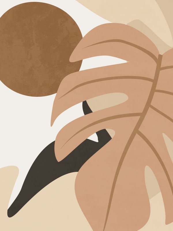 MINIMALIST TROPICAL ART IN HOT TONES I