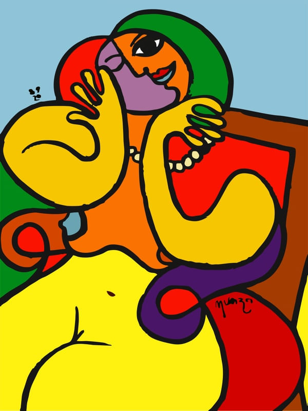 MUJER DESNUDA EN UN SILLON ROJO D EPABLO PICASSO, POR MARCELO URIZAR