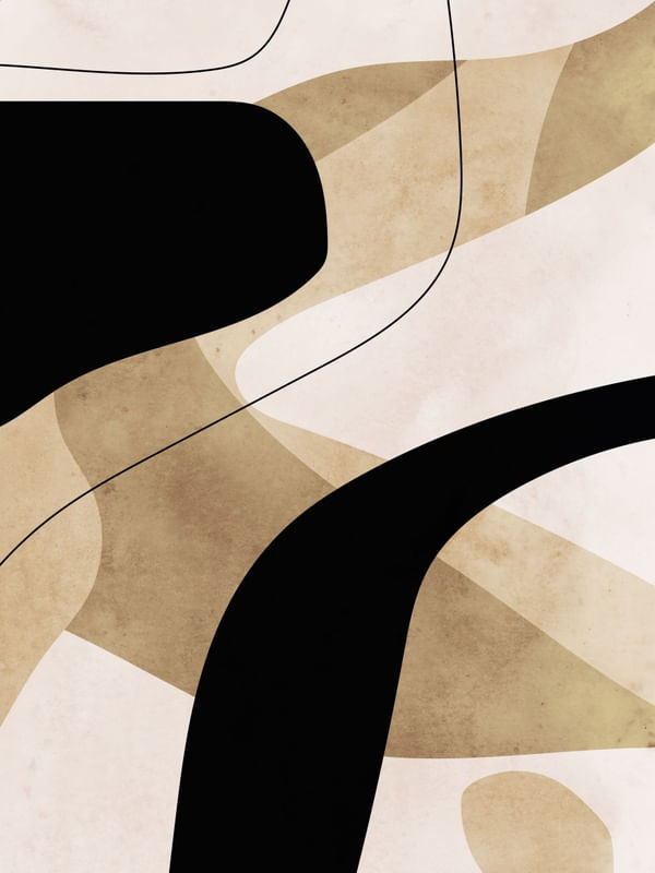 ABSTRATO PRETO E BEGE III - TRÍPTICO