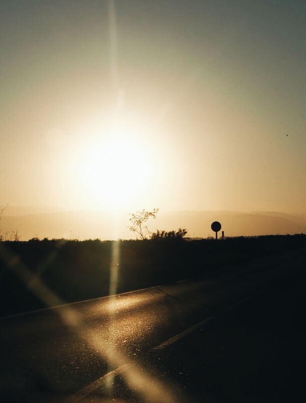 SUNSET ON THE ROAD