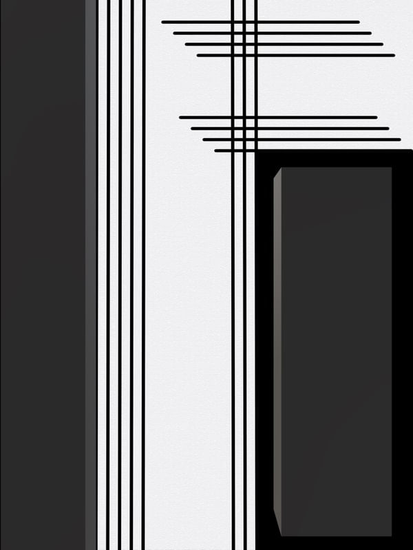 MINIMALISTA PRETO E BRANCO 3D ARTISTA GLORIA RIMES