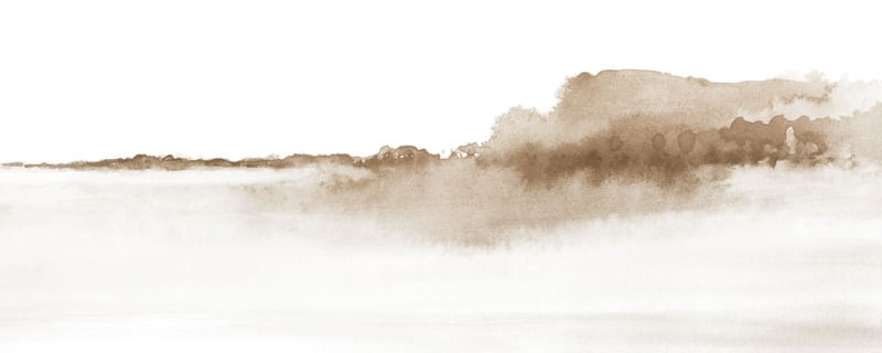 PAISAGEM ABSTRATO EM AQUARELA SEPIA - PANORÂMICO