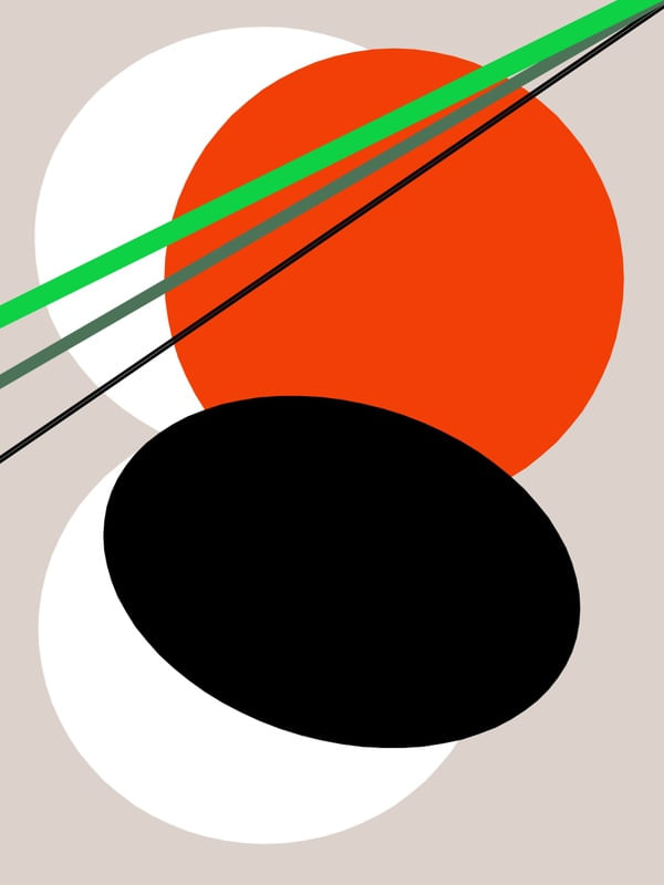 GEOMÉTRICO LARANJA E PRETO ARTISTA GLORIA RIMES