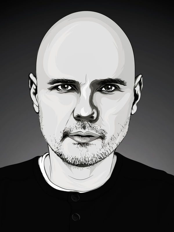 BILLY CORGAN IN BLACK & GRAY