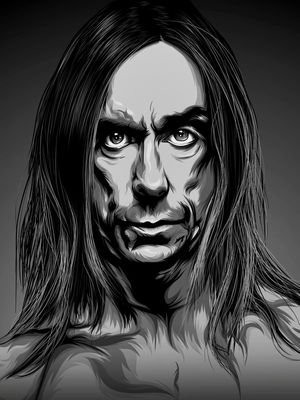 IGGY POP IN BLACK & GRAY