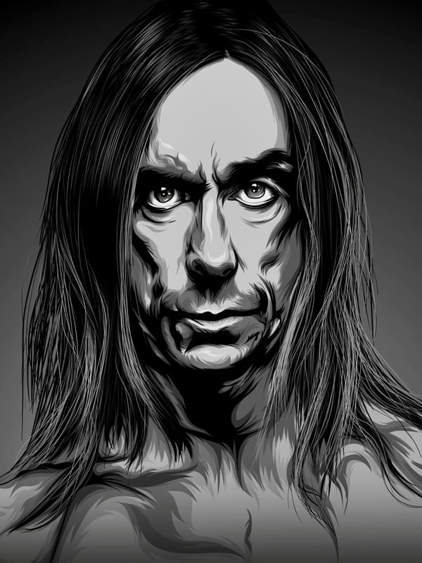 IGGY POP IN BLACK & GRAY