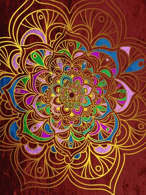 COLORFUL RED MANDALA