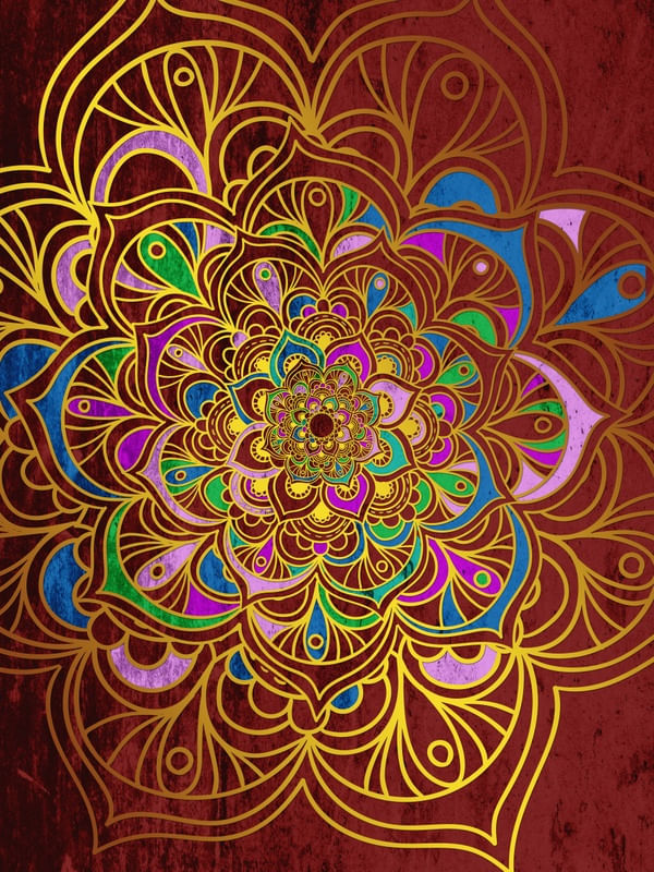 COLORFUL RED MANDALA