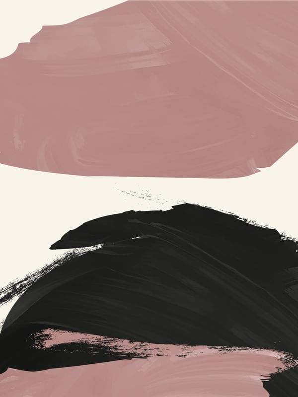 ABSTRATO PINCELADAS ROSA E PRETO II - DÍPTICO