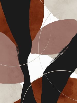 ABSTRATO PRETO E TERRACOTA I - DÍPTICO