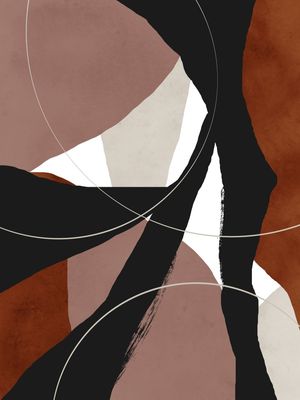ABSTRATO PRETO E TERRACOTA II - DÍPTICO