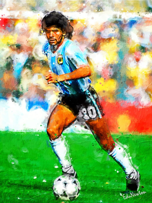 MARADONAV EL PIBE DE ORO - PINTURA A ÓLEO