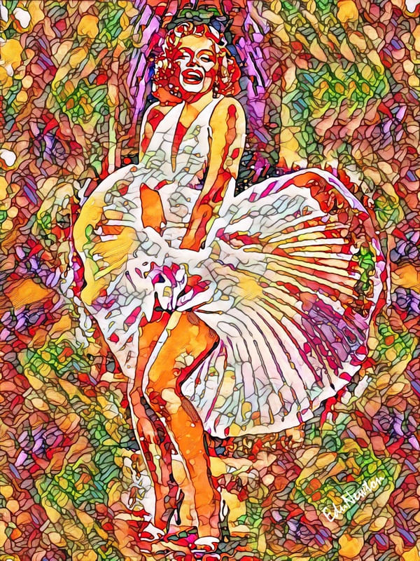 MARILYN MONROE BLOWING IN THE WIND - ART NOUVEAU