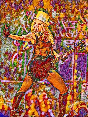 MADONNA E SUA GUITARRA - ART NOUVEAU