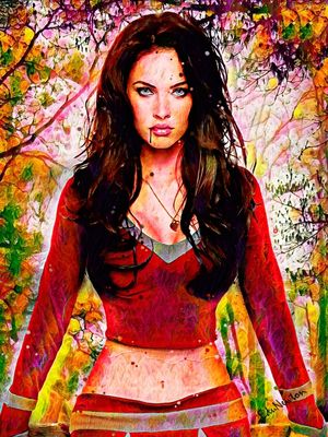 MEGAN FOX VAMPIRE - PINTURA A ÓLEO