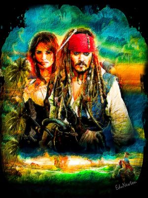 PIRATAS DO CARIBE - PINTURA A ÓLEO
