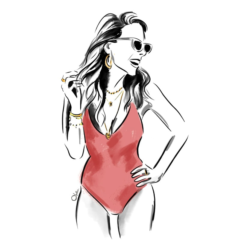 RED SWIMSUIT