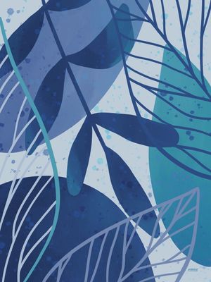 ILUSTRAÇÃO FOLHAGEM AZUL
