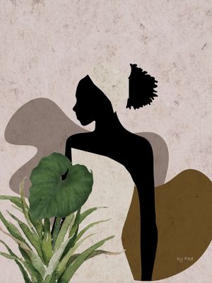 WOMAN-STONE AND LEAF I