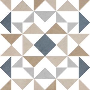 GEOMÉTRICO ELEGANTE - AZUL E BEGE