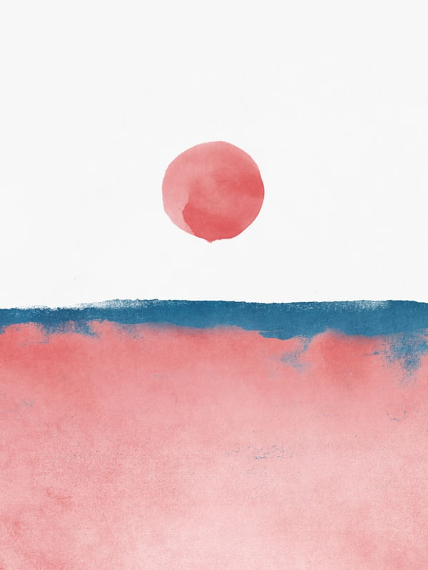 MINIMAL LANDSCAPE PINK AND NAVY BLUE 02