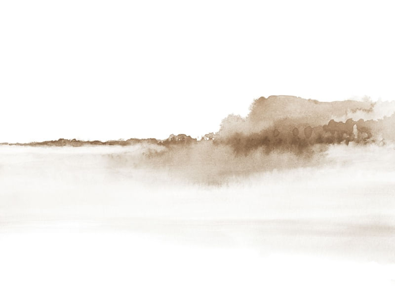 PAISAGEM ABSTRATO EM AQUARELA SEPIA