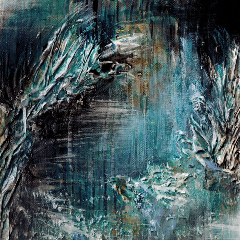 MOANA 6, TEAL BLUE CERCETA OCEANO MAR ABSTRATO QUADRADO