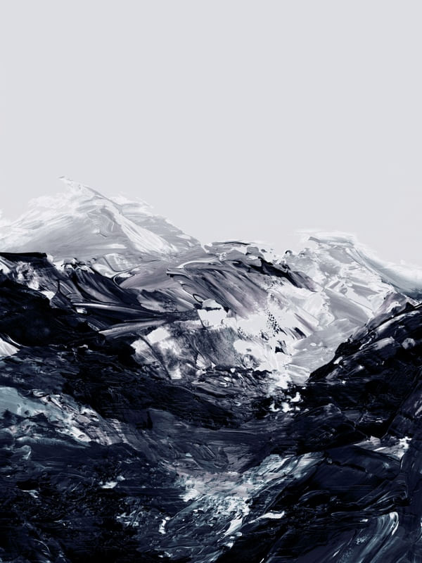 CLIMB EVERY MOUNTAIN 2, INDIGO TOLET MONTANHAS NATUREZA ABSTRATO PINTURA