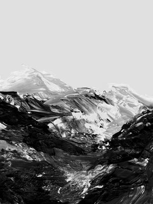 CLIMB EVERY MOUNTAIN 4, PRETO E BRANCO CINZA MONTANHAS NATUREZA ABSTRATO PINTURA